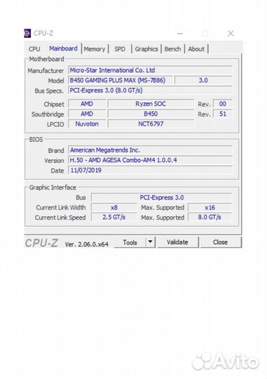 Msi B450 gaming plus max+R5 3400g+Озу 16gb Samsung