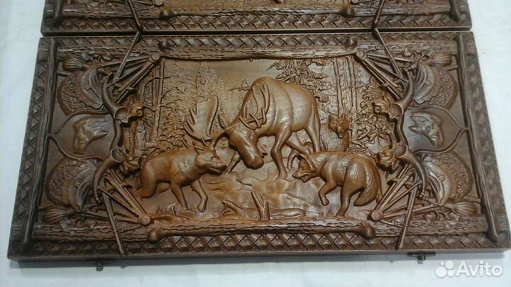 Нарды охотничьи резные