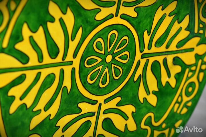 Бубен Siberian Shaman Oak leaf 45х45 с росписью