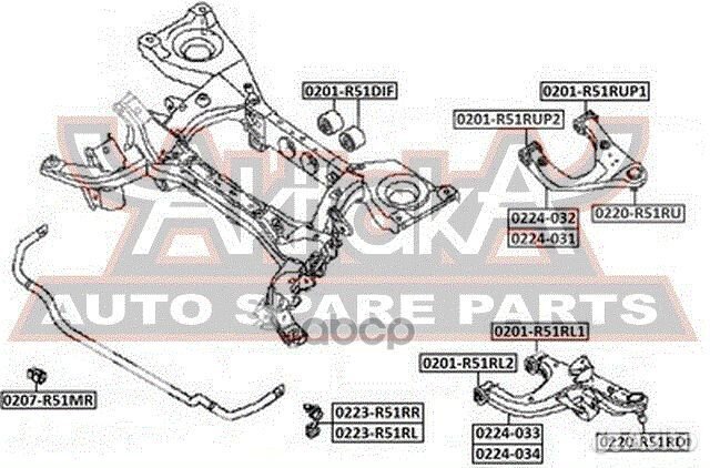 Подушка крепления дифференциала 0201-R51DIF asva