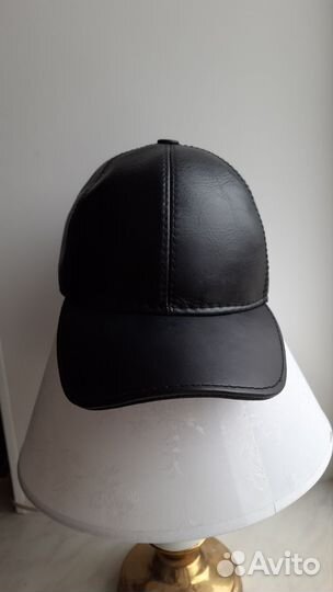 Бейсболка кожаная зимняя