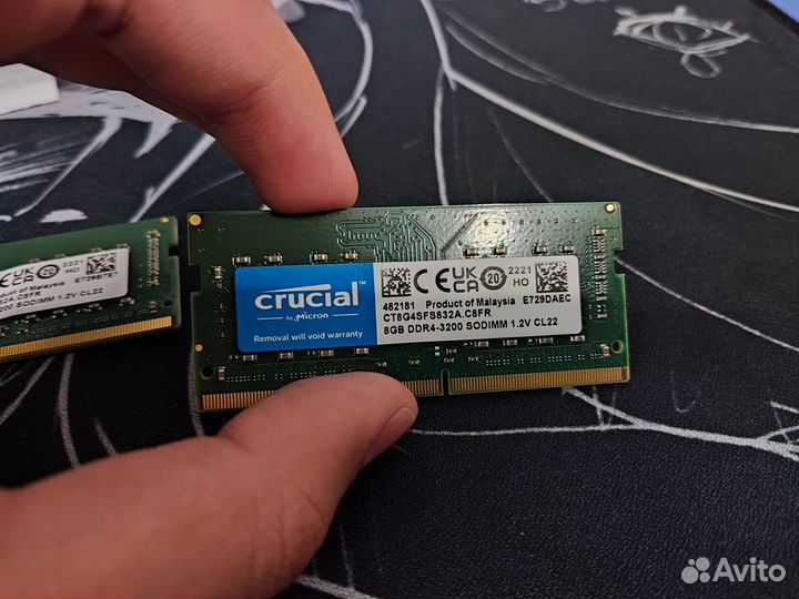 Оперативная Память Crucial DDR4 sodimm 16gb(2x8gb)