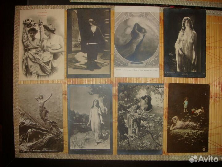 Коллекция старинных черно-белых открыток.Эротика