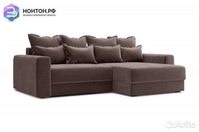 Диван угловой тик-так Омега коричневый