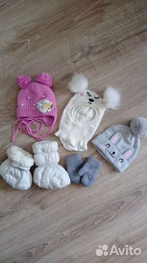 Шапки пинетки варежки для девочки