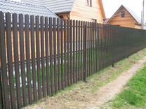 Забор из евроштакетника картинки