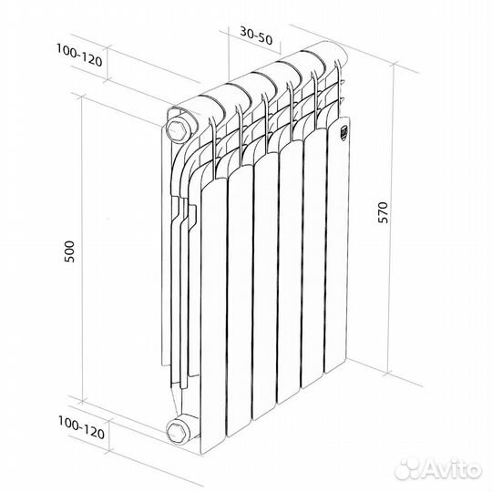 Радиатор AL 500 х 80 royal Thermo revolution