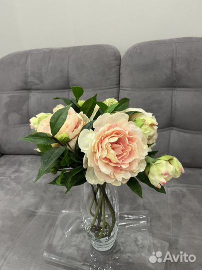 Букет из искусственных цветов пионы