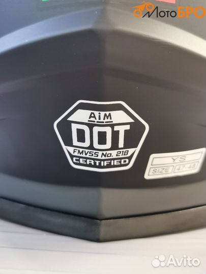 Шлем детский мотард AiM JK802Y Black Matt