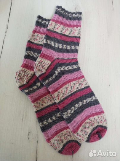 Носки шерстяные вязаные