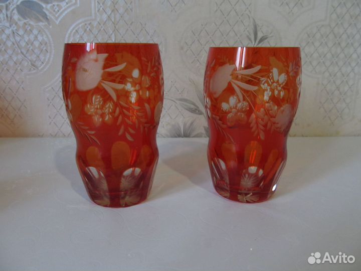 Посуда красное стекло СССР