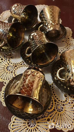 Чайно кофейный сервиз стекло