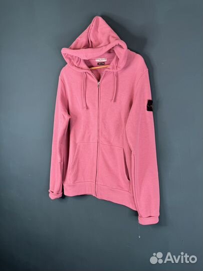 Stone island zip hoodie Розовая (Оригинал Legit )