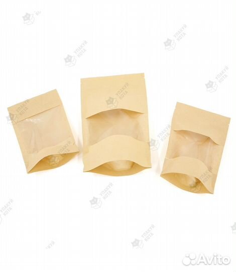 Крафт пакеты с окошком