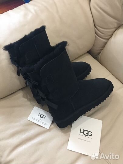 Натуральные Угги Ugg Australia Bailey Bow Black