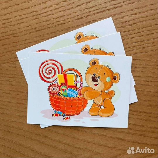 Набор открыток с мишками, 30 шт