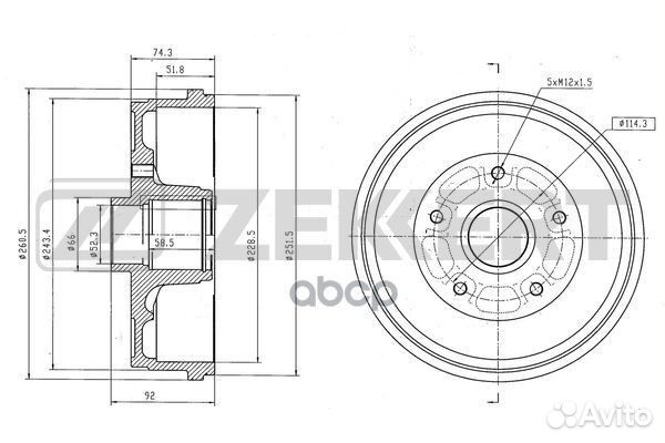 Барабан торм. зад. dacia duster ii 10- BS6282 Z