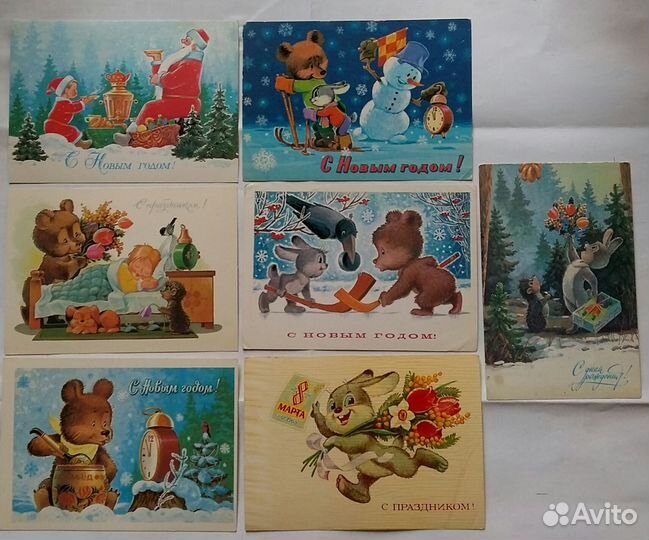 Открытки худ. В.Зарубина, Новогодние СССР