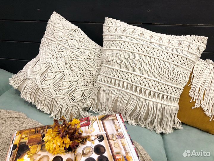 Подушка макраме декоративная 40*40