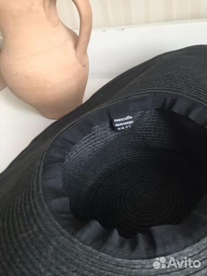 Соломенная шляпа женская черная