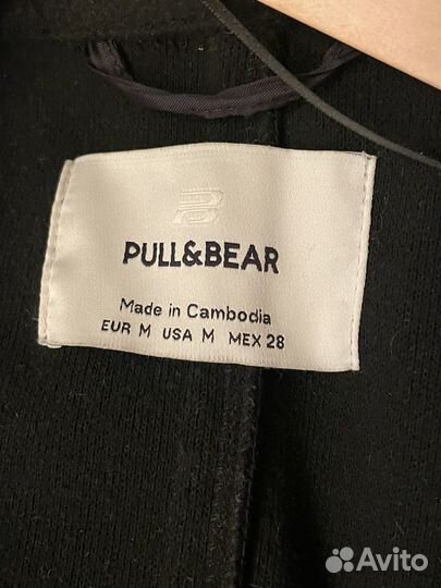 Пальто черное женское pull&bear