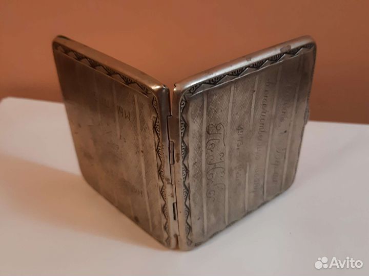 Портсигар серебряный. Трофейный. alpacca hoka