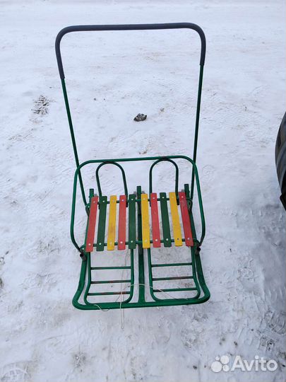 Детские санки двухместные