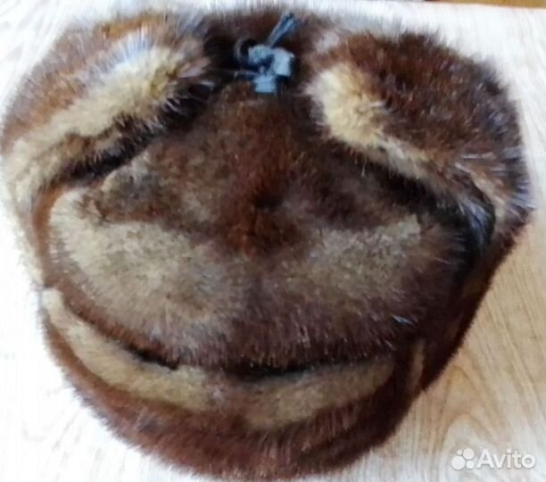 Норковая шапка мужская немного б/у, р. 58 - 60