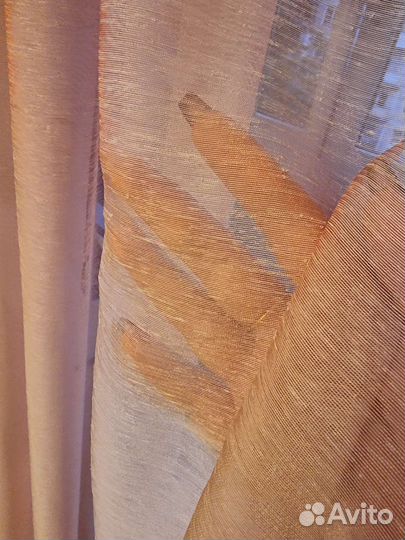 Тюль розовая и зелёная