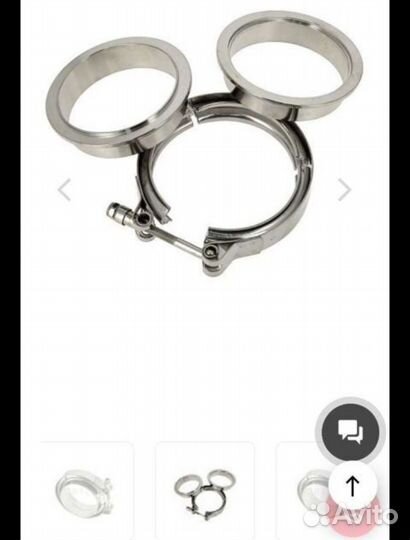 Хомут c фланцами V-band 76мм нерж Fortluft