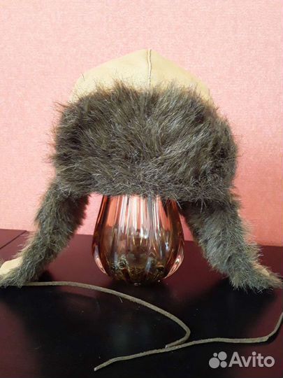 Шапка из песца. Шапка -ушанка, утепленная