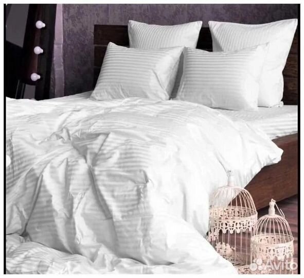 Комплект постельного белья Евро Страйп-сатин