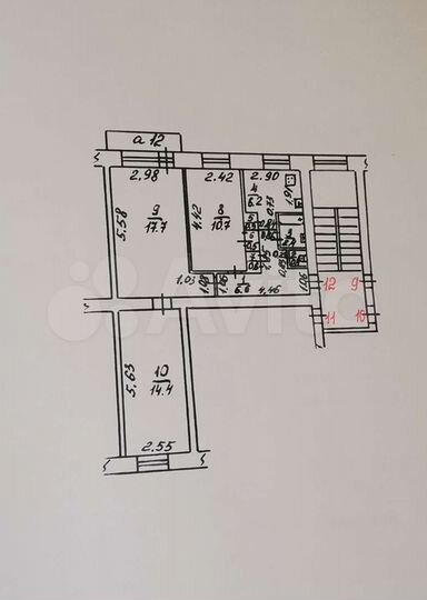 3-к. квартира, 60 м², 3/3 эт.