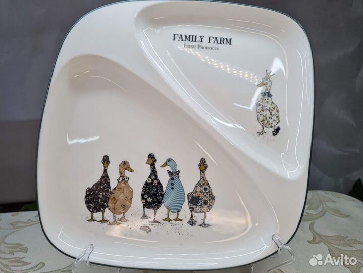Тарелки обеденные Гуси Family farm 2 секции