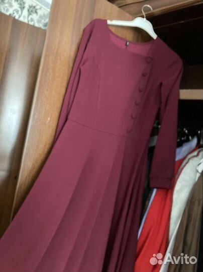 Вечернее платье в пол бардовое, стандарт до 50 р