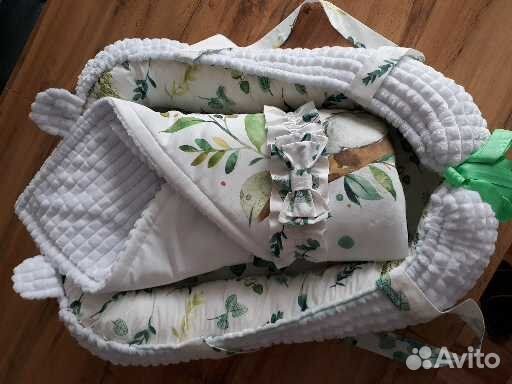 Кокон гнездышко и одеяло с бантом