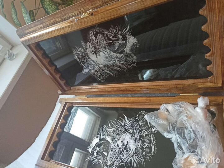 Нарды ручной работы со стеклом