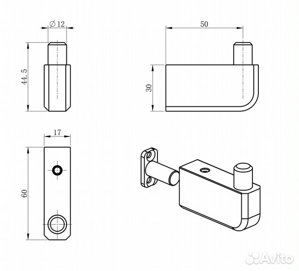 Wonzon & Woghand WW-V3301-CR Крючок