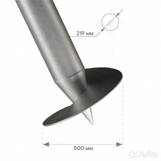 Винтовые сваи 219 4000 (Цинк, 6мм)