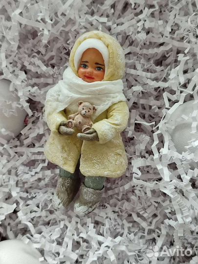 Ватная елочная игрушка