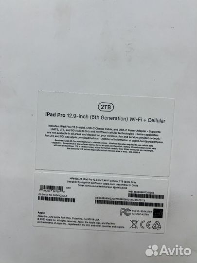 iPad pro 12.9 m2 2tb wifi+cellular space gray