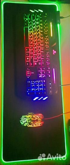 Игровой коврик для мышки с подсветкой новый 80х30