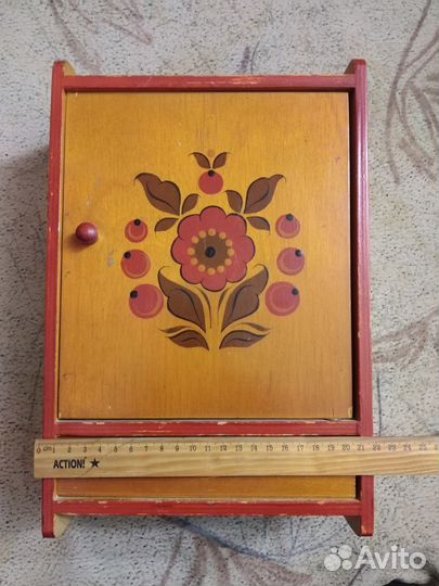 Аптечка деревянная настенная СССР Ручное пр-во