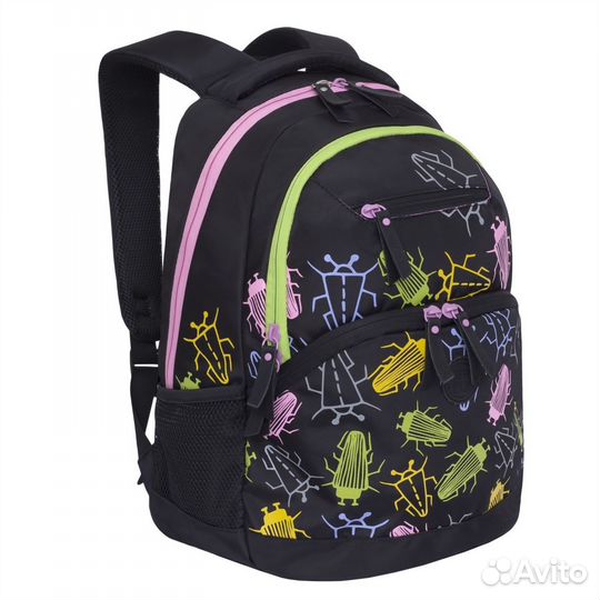 Школьный рюкзак Grizzly Черные Жуки