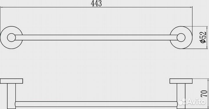 Держатель для полотенец прямой 40 см Savol 87 (S