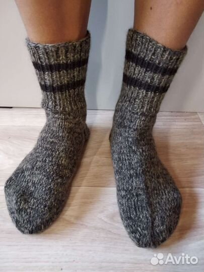 Шерстяные вязаные носки больших размеров