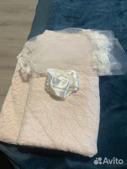 Одеяло на выписку с фатой)