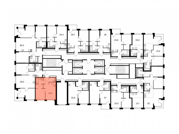 1-к. квартира, 34,5 м², 19/32 эт.