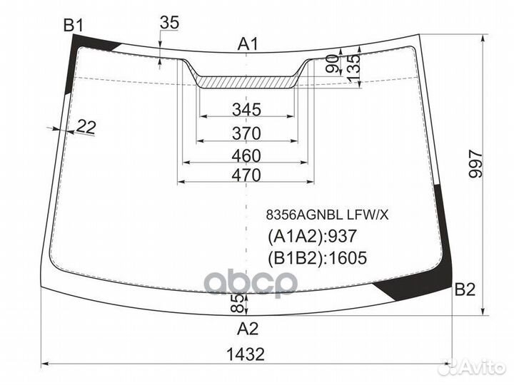 Стекло лобовое Toyota Corolla Verso 04-09