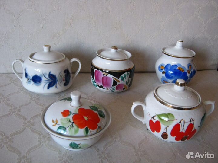 Сахарницы фарфор советский, СССР, ручная роспись